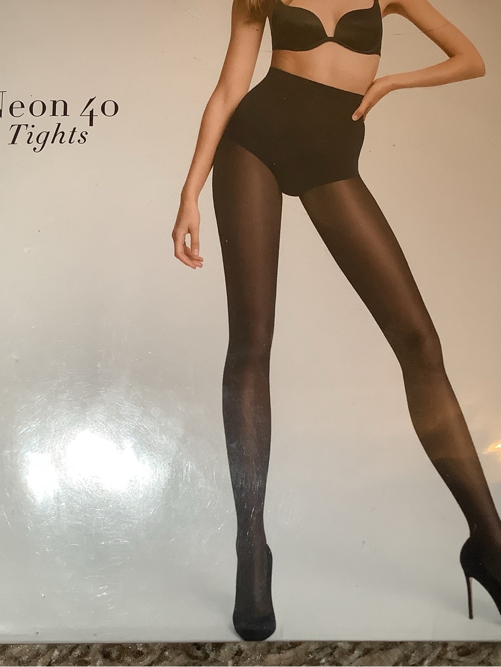 Wolford neon 40 tights, semi sheer, color sapphire blue, size: M - Picture 2 of 9